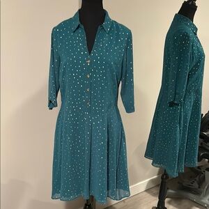 Green Polka Dot Shirt Dress